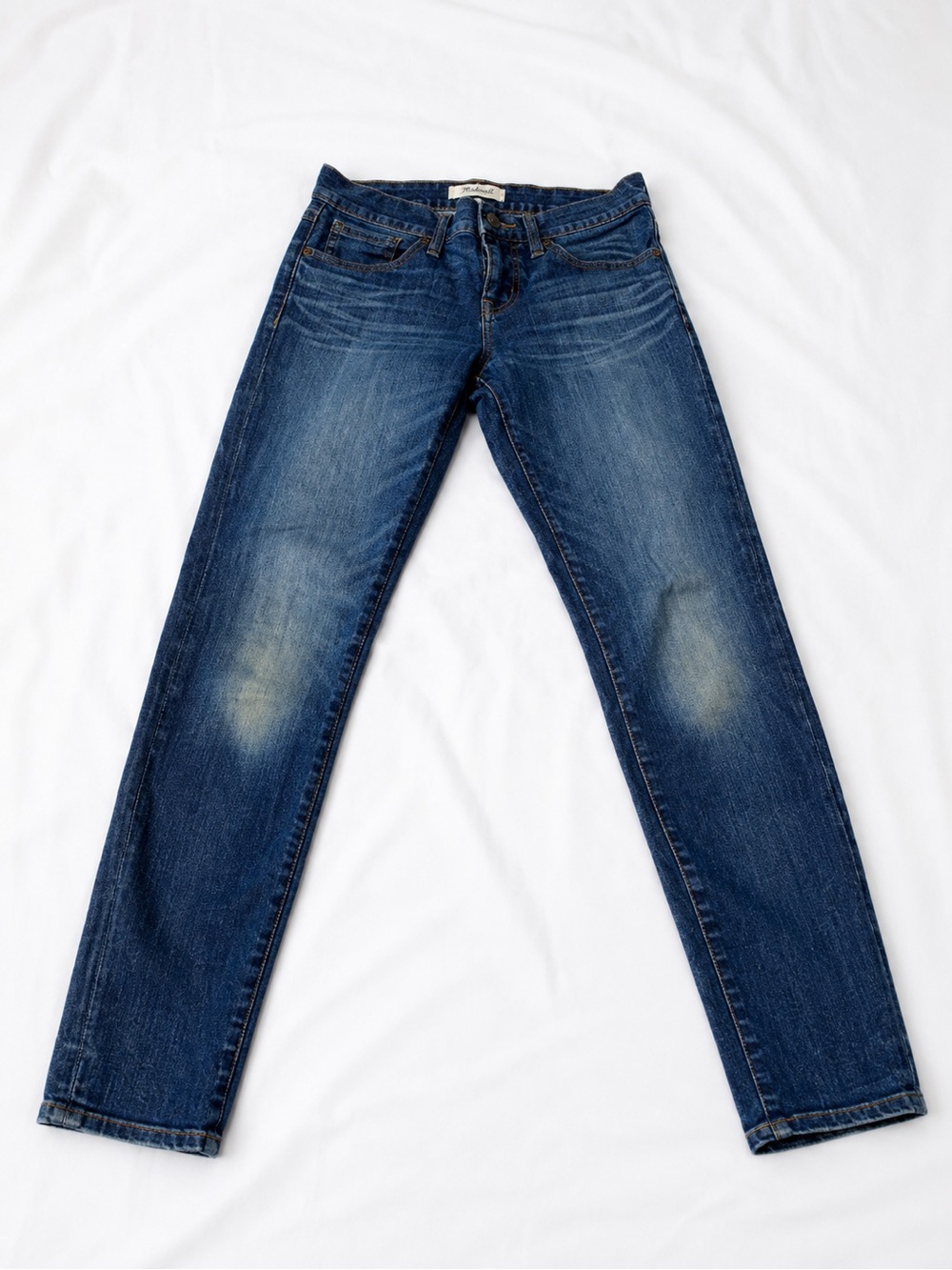 Madewell Dark Blue Skinny Jeans with Subtle Fade